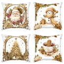Axyaa Christmas Home Decor Pillow Cover Suite -Santa Claus Snowman Gingerbread