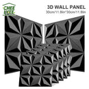Axyaa 3D PVC Wall Panels for Indoor & Outdoor Decor, Pack of 12, Black & White