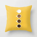 Yellow Geometric Polyester Cushion Cover by Axyaa - Modern Black Letter Pillow Cover