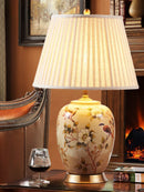 Axyaa Large Ceramic Table Lamp for Living Room or Bedroom - European New Chinese Style
