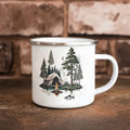 Axyaa Enamel Mug 11oz - Camping & Fishing Coffee Cup - Husband Birthday Gift