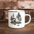 Axyaa Enamel Mug 11oz - Camping & Fishing Coffee Cup - Husband Birthday Gift