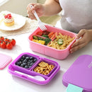 Axyaa Portable Bento Box with Cutlery - Microwaveable Lunch Container