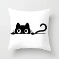 Skull Cat Black Pillowcase 45x45cm Home Decor for Sofa & Car - Axyaa
