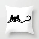 Skull Cat Black Pillowcase 45x45cm Home Decor for Sofa & Car - Axyaa