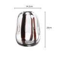 Axyaa Striped Glass Vase for Floral Arrangement and Home Decor