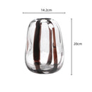 Axyaa Striped Glass Vase for Floral Arrangement and Home Decor