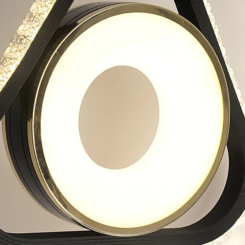 Axyaa Gold Finish Crystal Pendant Chandelier for Modern Home Decor