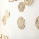 Rattan Straw Wall Hanging Decor by Axyaa - Handmade Round Frame Ornament & Table Mat