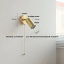 Axyaa Copper Lampshade LED Wall Sconce Walnut Wood Mirror Light