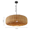 Rattan Retro Pendant Light by Axyaa - Hand-Woven Wooden Farmhouse Dining Light