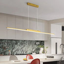 Axyaa Gold LED Pendant Light: Adjustable Linear Chandelier - Dimmable Modern Minimalist Design
