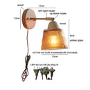 Axyaa Amber Glass LED Wall Lamp for Stair Living Room, Modern Interior Sconce-Lampara Pared