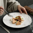 Axyaa Designer White Ceramic Flat and Round Plate Set for Home Cooking