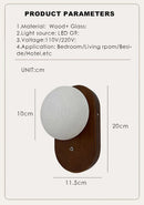Axyaa Walnut Wood Glass Wall Sconce Modern Vintage Wabi-Sabi Lighting