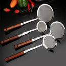 Axyaa Stainless Steel Colander with Wooden Handle Kitchen Skimmer Juice Filter