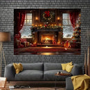 Axyaa Christmas Party Decoration Background Cloth Stove Garland Wall Tapestry