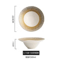 Axyaa Golden Grid Ceramic Salad Bowl - Nordic Style High-end Tableware
