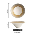 Axyaa Golden Grid Ceramic Salad Bowl - Nordic Style High-end Tableware