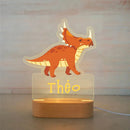Axyaa Custom Name Children's Animal Night Light - Personalized Acrylic Lamp