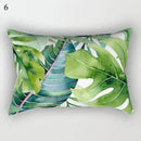Tropical Green Plant Decor Throw Pillow Cover by Axyaa for Modern Bohemian Style