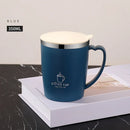 Axyaa Double Wall Stainless Steel Thermal Coffee Cup with Handle and Lid
