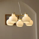Axyaa French Glass Chandeliers Nordic LED Pendant Lights for Modern Home Decor