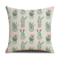 Axyaa Cactus Series Green Plant Printed 45*45cm Cushion Cover - Simple Style Square Pillowcase