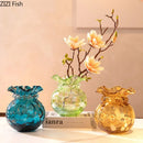 Glass Vase Table Decoration Flower Arrangement Cloth Bag Shape Vase - Axyaa