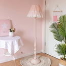 Axyaa Pink Lace Fabric LED Floor Lamp for Bedroom and Living Room