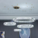 Axyaa Modern Luxury Crystal Chandelier Steel Pendant Light Gold/Chrome Living Room Lamparas