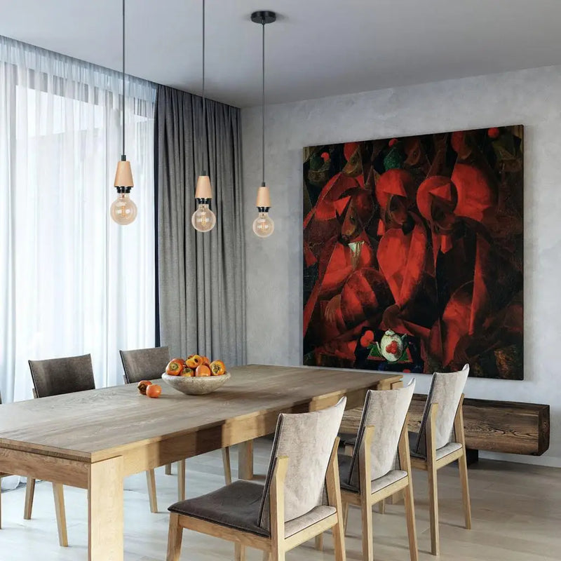 Axyaa Nordic LED Pendant Light Iron Wooden Minimalist Ceiling Fixture