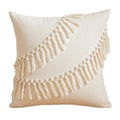 Axyaa Boho Tufted Linen Cushion Covers with Tassel - Nordic Style Pillow Cases