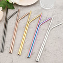 Axyaa Stainless Steel Drinking Straws Set 7Pcs with Brush Cocktail Bar for Glasses