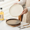 Axyaa Rust Glazed Ceramic Flat Steak Sushi Dessert Restaurant Plates