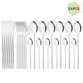 Axyaa Stainless Steel Cutlery Set - 32 Piece Western Flatware Silverware Kit