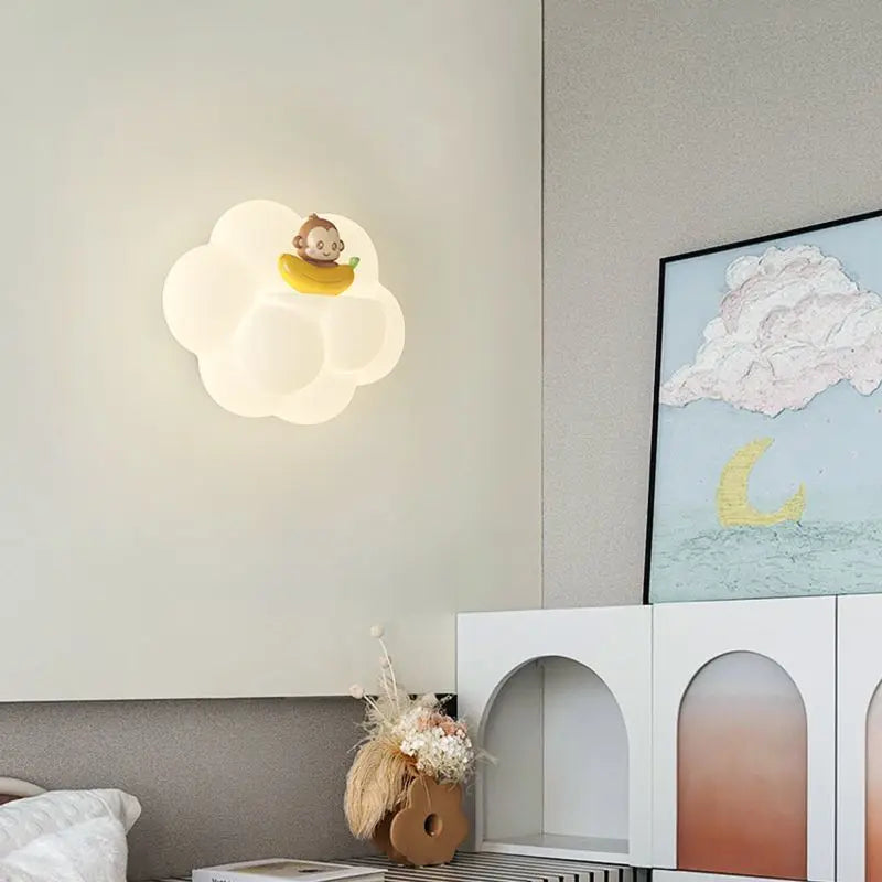 Axyaa Cloud Light Wall Lamps for Kids' Room - Bear Cat Monkey Design