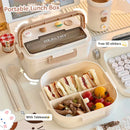Axyaa Cute Portable Lunch Box With Compartment for Girls School Kids, Bento Box