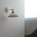 Axyaa Nordic Ceramic LED Wall Sconce with Pull Chain Switch for Bedroom Bathroom Mirror