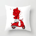 Axyaa Red Cartoon Cushion Cover 45x45cm - Modern Leisure Home Decor Pillow