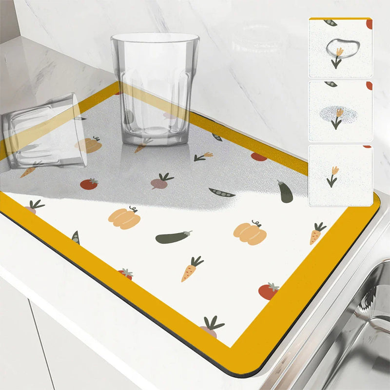 Axyaa Christmas Gingerbread Pumpkin Absorbent Drying Mat