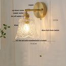 Axyaa Brass LED Wall Sconce Pull Chain Switch Nordic Stair Light Fixtures