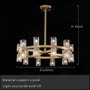 Axyaa Luxury Gold Chandeliers for Living Room in America with Glass Crystals and LED Lighting