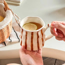 Ceramic Striped Coffee Cup Set by Axyaa