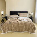 Axyaa Class A Gold Mink Cut Grid Blanket - Multi-functional & Cozy\Security.