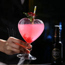Axyaa Heart Stemmed Glass Cup: Creative Design for Cocktails, Smooth Ripple Straw, Bar Tool