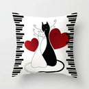 Axyaa Cat Sofa Pillow Cover - Cartoon Style Home Decor Pillowcase