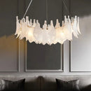 Axyaa French Crystal Chandelier: Misty Artistic Lighting Fixture for Elegant Living Spaces