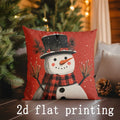 Axyaa Snowman Paw Prints Pillow Covers - Festive Decor for Sofa, Bedroom, Car