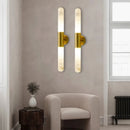 Axyaa Brass Marble Wall Lamp LED Luxury Home Decor Bedroom Wall Hanging